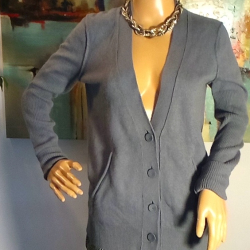 Anne Taylor Loft Grey Wool Blend Cardigan